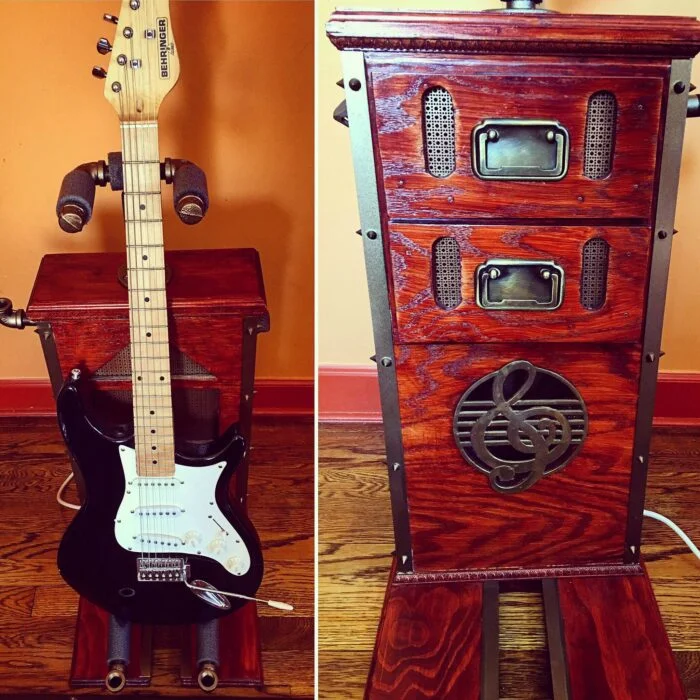 The Steampunk Guitar Stand